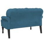 vidaXL Banc avec dossier bleu 119 5x64 5x75 cm velours