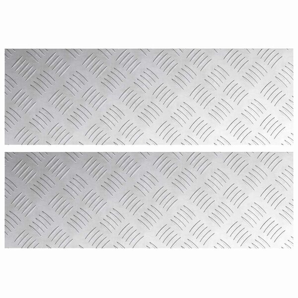 vidaXL Plaques à damier 2 Pièces Argent 60 x 20 cm Aluminium