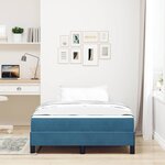 vidaXL Lit à ressorts avec matelas Bleu foncé 120 x 190 cm tissu