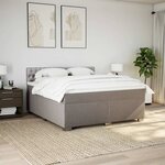 vidaXL Sommier à lattes de lit avec matelas Taupe 180x200 cm Tissu
