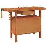 vidaXL Établi avec tiroir et étaux 124x52x83 cm Bois massif d'acacia