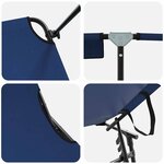 vidaXL Chaise longue pliante avec coussin Bleu 56 x 190 x 81cm tissu