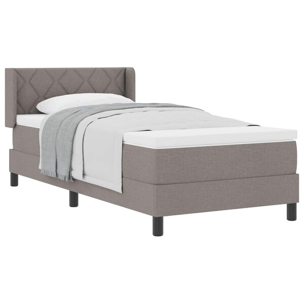 vidaXL Lit à ressorts avec tête de lit Taupe 190 x 90 cm tissu