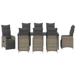vidaXL Set de salle à manger de jardin 9 pièces avec coussins Beiges en Rotin synthétique