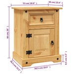 vidaXL Table de chevet Gamme Corona pin mexicain 53x39x66 cm