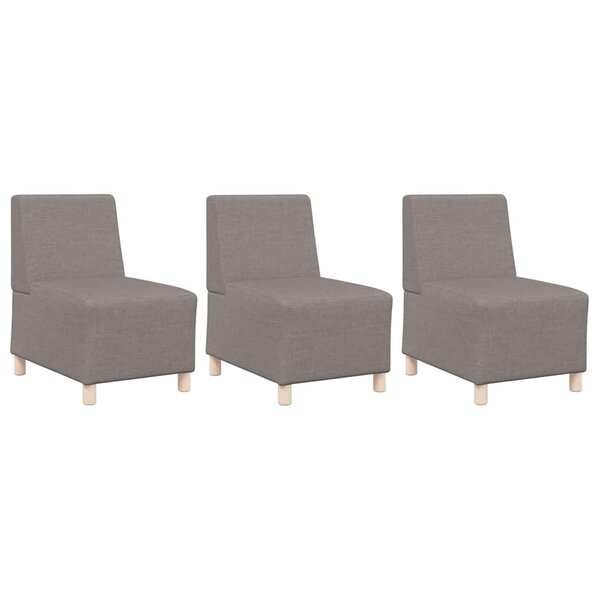 vidaXL Unité de Sofa Modulaire Sans Accoudoirs 3 Pièces Taupe