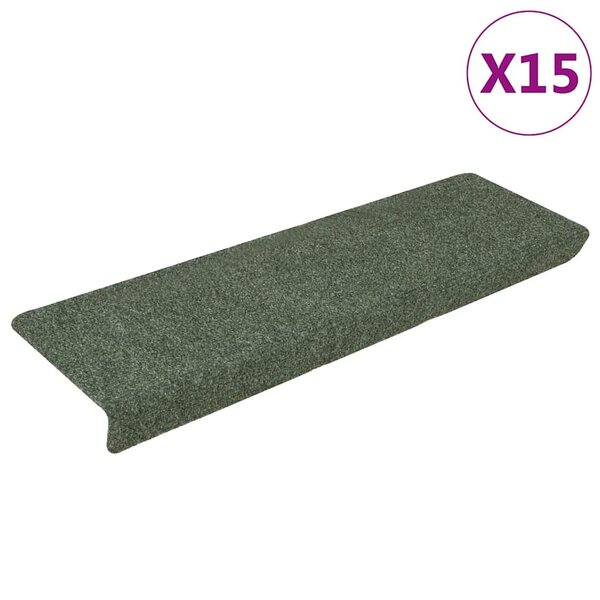 vidaXL Tapis d'escalier 15 Pièces Tissu aiguilleté 65x21x4 cm Marron
