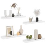 vidaXL Étagères murales 4 Pièces Blanc 40x9x3 cm