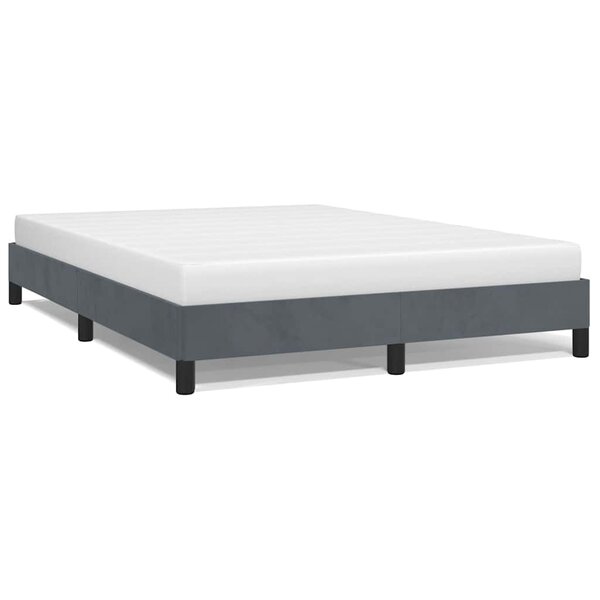 vidaXL Cadre de lit gris foncé 152x203 cm velours