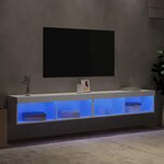vidaXL Meubles TV avec lumières LED 2 Pièces blanc 100x30x30 cm