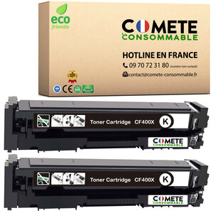 201X - 2 toners compatibles avec HP 201X CF400X Noir - Entreprise française