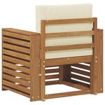 vidaXL Canapé d’extérieur Bois d'acacia massif et polyester Naturel