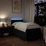 vidaXL Sommier à lattes de lit avec matelas Noir 90x200 cm Tissu