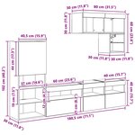 vidaXL Meubles TV muraux 6 Pièces Chêne artisanal Bois d'ingénierie
