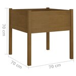 vidaXL Jardinière d'extérieur Marron miel 70x70x70 cm Pin massif