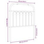 vidaXL Tête de lit métal blanc 80 cm