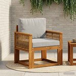 vidaXL Sofa de milieu extérieur Bois d'Acacia Massif Naturel