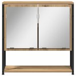vidaXL Ensemble de mobilier de salle de bain avec porte 3 Pièces Marron