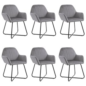 vidaXL Chaises à manger lot de 6 gris velours