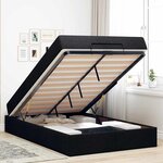 vidaXL Cadre de lit avec matelas Noir 120 x 190 cm tissu