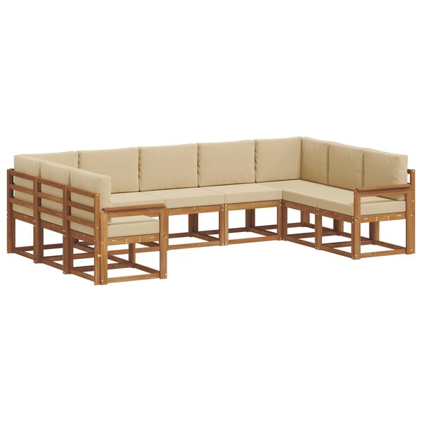 vidaXL Ensemble de canapés d'extérieur 9 pc Naturel et Beige