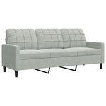 vidaXL Ensemble de canapés 3 Pièces avec coussins Gris clair Velours