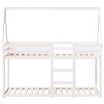 vidaXL Lit superposé avec toit blanc 90x200 cm bois de pin massif