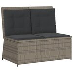 vidaXL Salon de jardin 7 Pièces avec coussins Gris Résine tressée