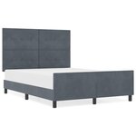 vidaXL Cadre de lit Gris foncé 140x200 cm Velours