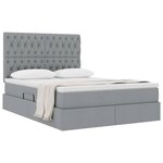 vidaXL Lit de Rangement Gris clair 140 x 190 cm Cuir synthétique