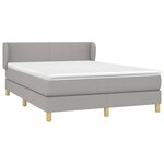 vidaXL Sommier à lattes de lit avec matelas Gris clair 140x190cm Tissu