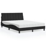vidaXL Lit avec matelas noir 140x190 cm velours