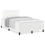 vidaXL Lit à ressorts avec matelas blanc  petit double  simili cuir.