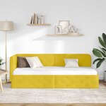 vidaXL Cadre de lit d'angle avec tête de lit Jaune 80 x 200 cm Velours