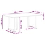 vidaXL Table à manger marron clair bois de chêne massif rectangulaire