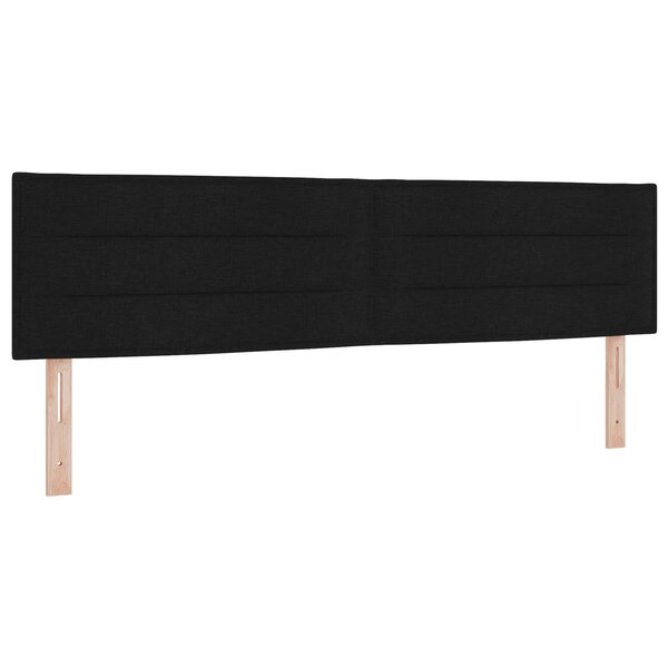 vidaXL Tête de lit LED avec bandes LED Noir 180 cm tissu
