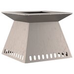 vidaXL brasero 60x60x50 cm acier patiné