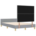 vidaXL Cadre de lit avec tête de lit Gris clair 120 x 190 cm tissu