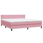 vidaXL Sommier à lattes de lit avec matelas rose 180x210 cm velours