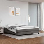 vidaXL Matelas de lit à ressorts ensachés fermeté moyenne Gris 180x200x20cm Similicuir
