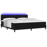 vidaXL Lit à ressorts avec matelas avec LED Noir 200 x 200 cm tissu