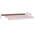 vidaXL Auvent rétractable automatique bordeaux 600x300 cm