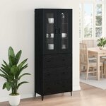 vidaXL Haut Armoire Chêne noir 69 5 x 34 x 180 cm Bois d'ingénierie