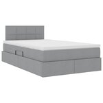 vidaXL Lit de rangement LED avec matelas Gris clair 120 x 190 cm Tissu