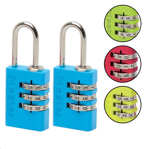 Lot de 2 Cadenas à Combinaison Programmable en Aluminium  Couleur Aléatoire  2 x 5 5 x 0 9 cm