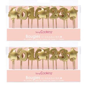 30 bougies d'anniversaire étoiles dorées