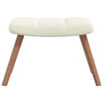vidaXL Chaise de relaxation avec repose-pied Blanc crème Velours