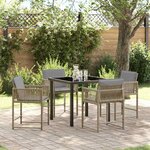 vidaXL Ensemble de salle à manger pour jardin 5 Pièces Beige polyrotin