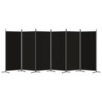 vidaXL Cloison de séparation 6 panneaux Noir 520x180 cm Tissu