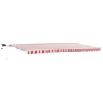 vidaXL Auvent Rétractable Rouge et Blanc 600 × 300 cm Tissu et acier